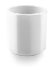 white ceramic cup for sake  on white background
