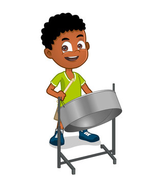 boy playing steelpan