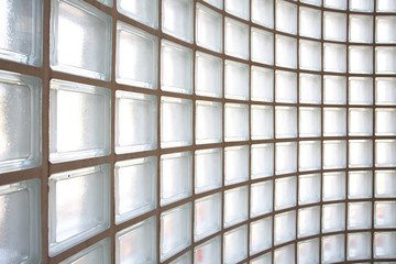 Background of White glass block wall pattern