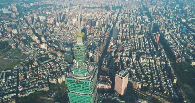 Aerial shot of Taipei 101, Taiwan
