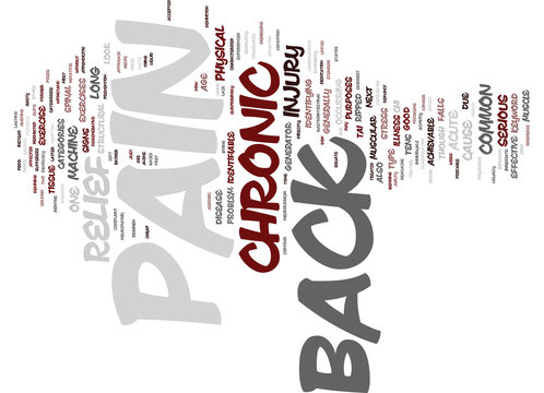 Z CHRONIC BACK PAIN RELIEF Text Background Word Cloud Concept