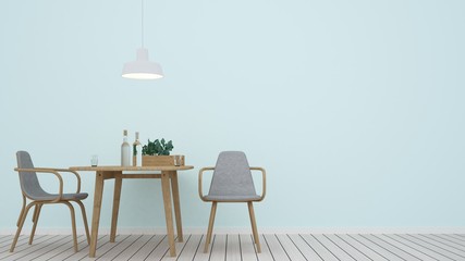 3D interior rendering living space and wall decoration