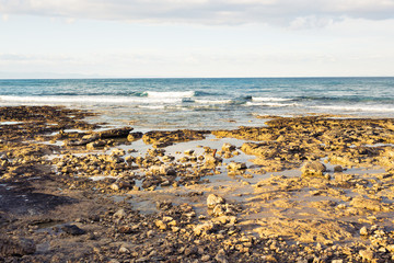 The rocky shore by the sea