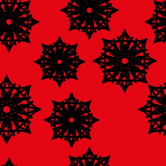 Seamless pattern of stars and snowflakes