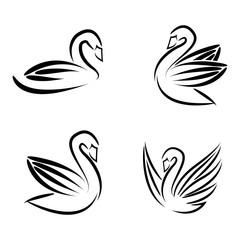 goose logo template. Vector illustration.