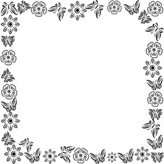 rectangular of butterflies. Abstract vector illustration.