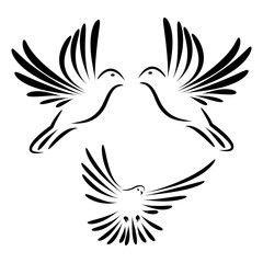 Flying Dove Logo. logo template set