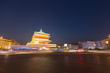 Chinese city of Xi'an night view