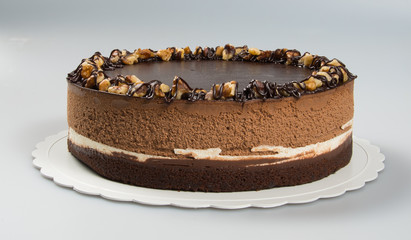 cake or chocolate cake on a background.