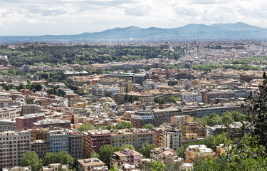 Fototapeta na wymiar Panoramic view over the historic center from Mount Monte Mario