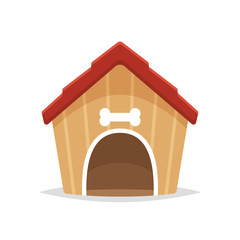 Dog house cartoon vector isolated
