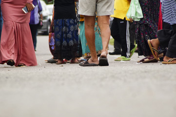 Crowd Of Asian People Walking On The Street With Motion Blur Effect