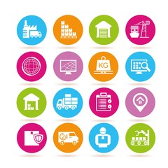 logistics, supply chain icons