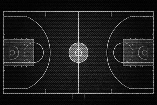 Realistic Black Denim texture of Baseketball court field element vector illustration design concept