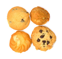 Butter cookies-Chocolate cookies isolated on white background