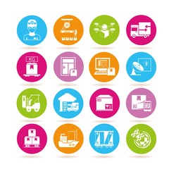 supply chain, shipping icons