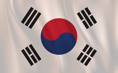 Flag of Republic Of Korea, Waving 