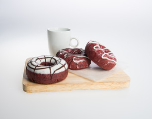 donut or donut and coffee on a background.