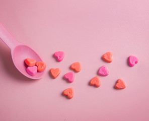 Valentine's day heart shape lollipop candy.love concept
