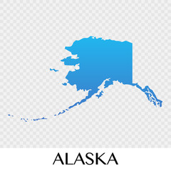 Alaska map in North America continent illustration design