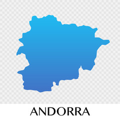 Andorra map in Europe continent illustration design