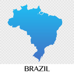 Brazil map in South America continent illustration design