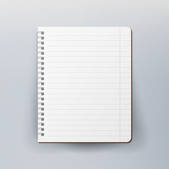 Spiral Empty Notepad Blank Mockup. Template For Advertising Branding, Corporate Identity. Realistic Vector Illustration.