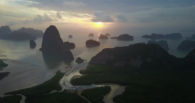 Phangnga Bay aerial 4k video