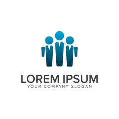 bussiness man people logo design concept template