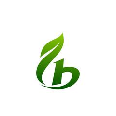 letter b leaf logo design concept template