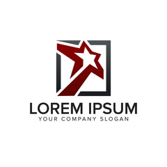 Obraz premium star square logo design concept template