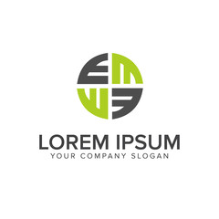 letter E decoration logo design concept template