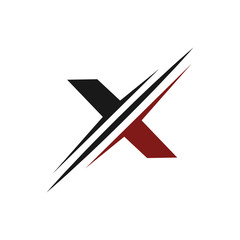 letter x logo. slice logo design concept template