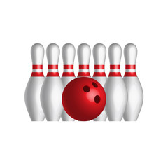 Vector illustration of bowling balls on white background