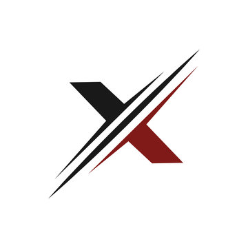letter x logo. slice logo design concept template