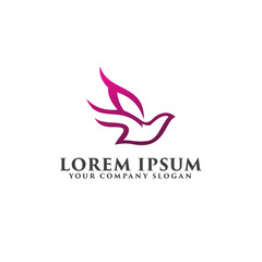 Obraz premium purple bird logo design concept template