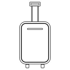 Luggage bag black color path icon .