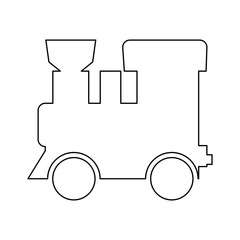 Steam locomotive - train black color path icon .