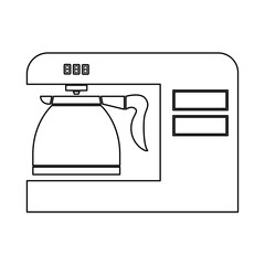 Coffeemaker, coffee machine black color path icon .