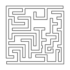 Labyrinth, maze conundrum black color path icon .