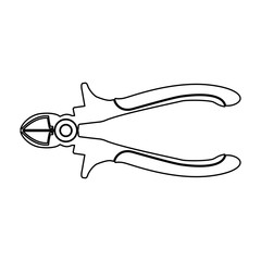 Cutter black color path icon .