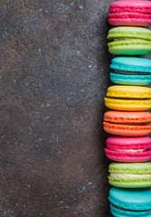 Colorful sweet macaroons