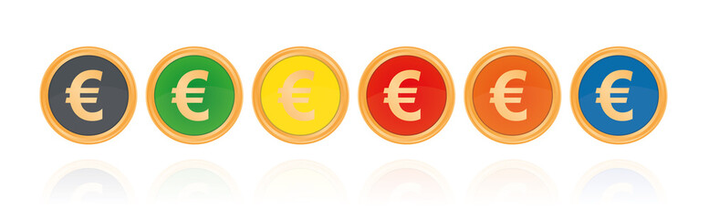 Obraz premium Euro Zeichen - Bronze Buttons