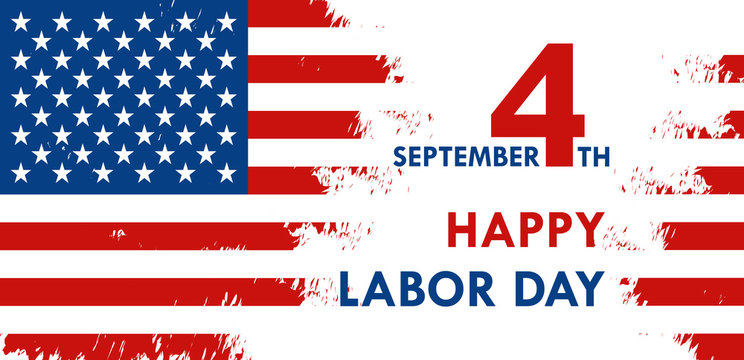 American Labor day greeting card vector illustration