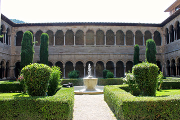 Fototapeta premium The cloister of the Monastery of Saint Mary in Ripoll, Catalonia, Spain