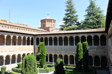The cloister of the Monastery of Saint Mary in Ripoll, Catalonia, Spain