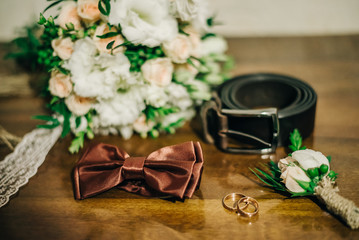 A set of accessories of the groom