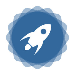 Fototapeta premium App Icon blau Rakete