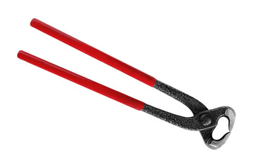 Red wire cutter isolated on white background