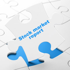 Banking concept: Stock Market Report on puzzle background